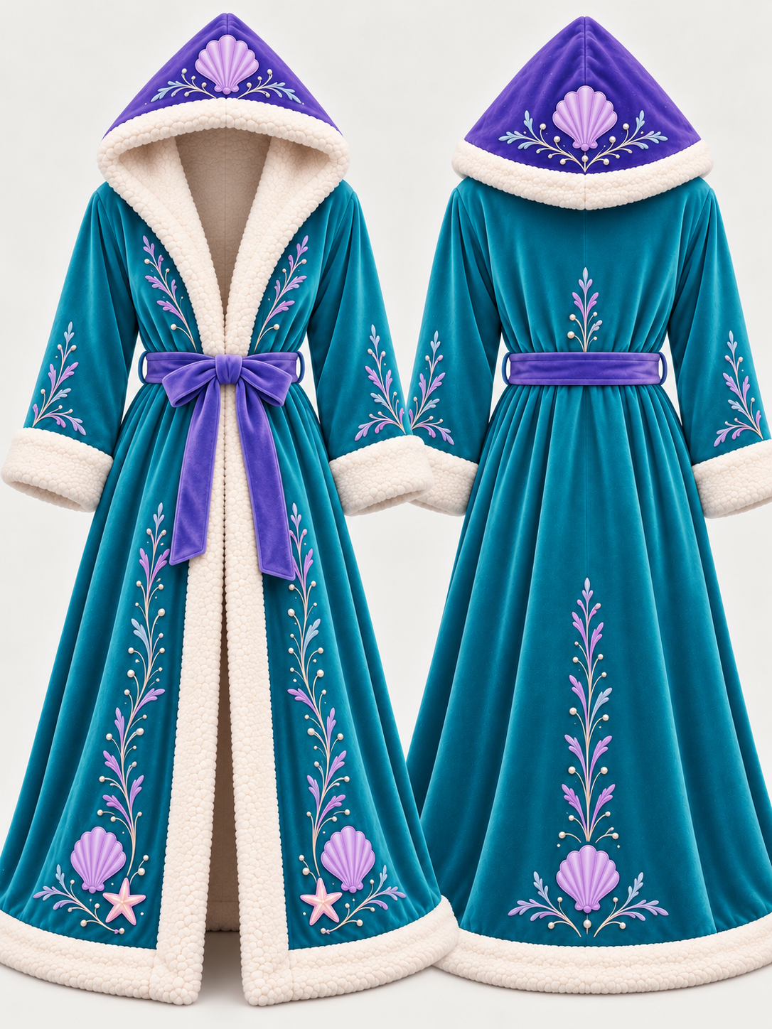 Blue and purple heated princess robe