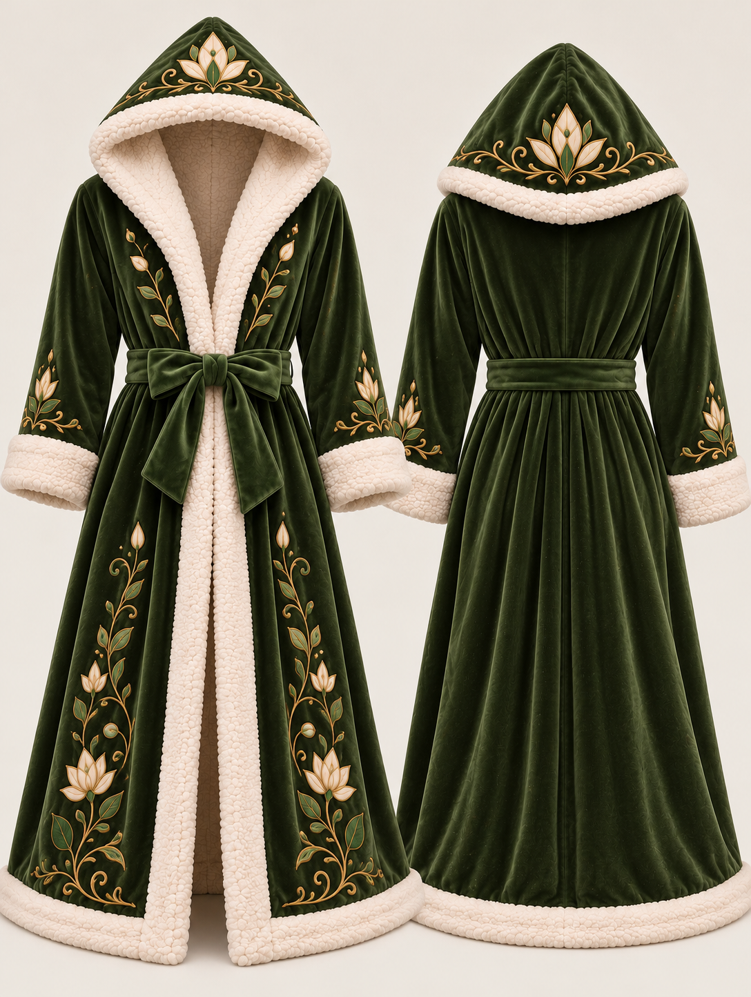 Olive green heated princess robe