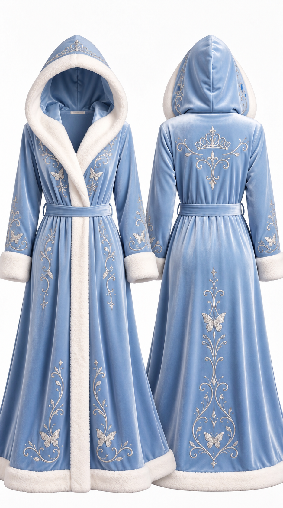 Light blue heated princess robe